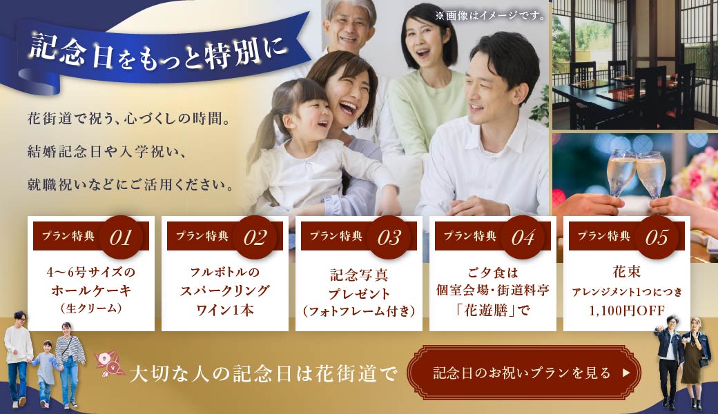 記念日お祝いプラン　詳しくはこちら
