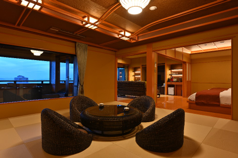 Deluxe Japanese-Western Style Suite with an Open-Air Hot Spring Bath