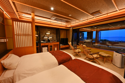 Twin Room with an Open-Air Hot Spring Bath (Nakagawa Woodcrafts Concept Room)