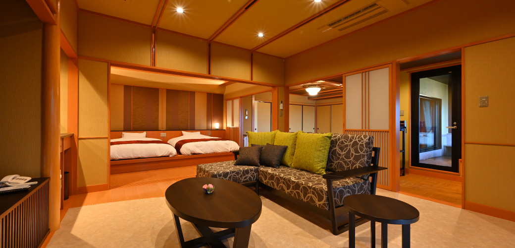 Deluxe Japanese-Western Style Suite with an Open-Air Hot Spring Bath